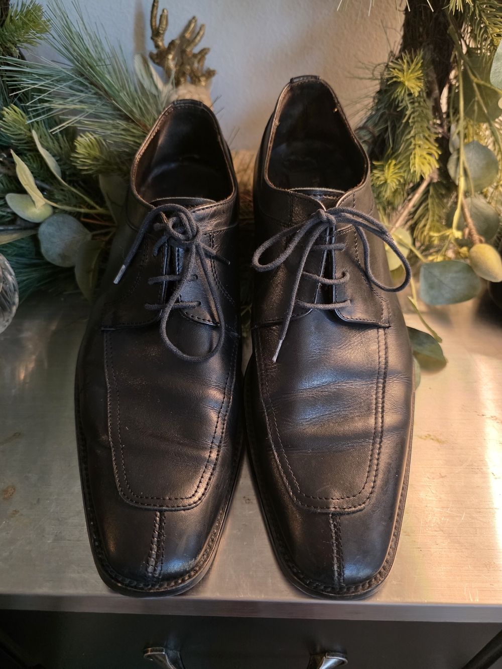 To Boot - Adam Derrick Black Leather Lace-Up Oxford-Derby Shoes